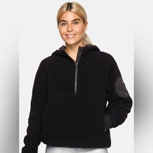 Outdoor Voices Black Fleece Half-Zip Hoodie